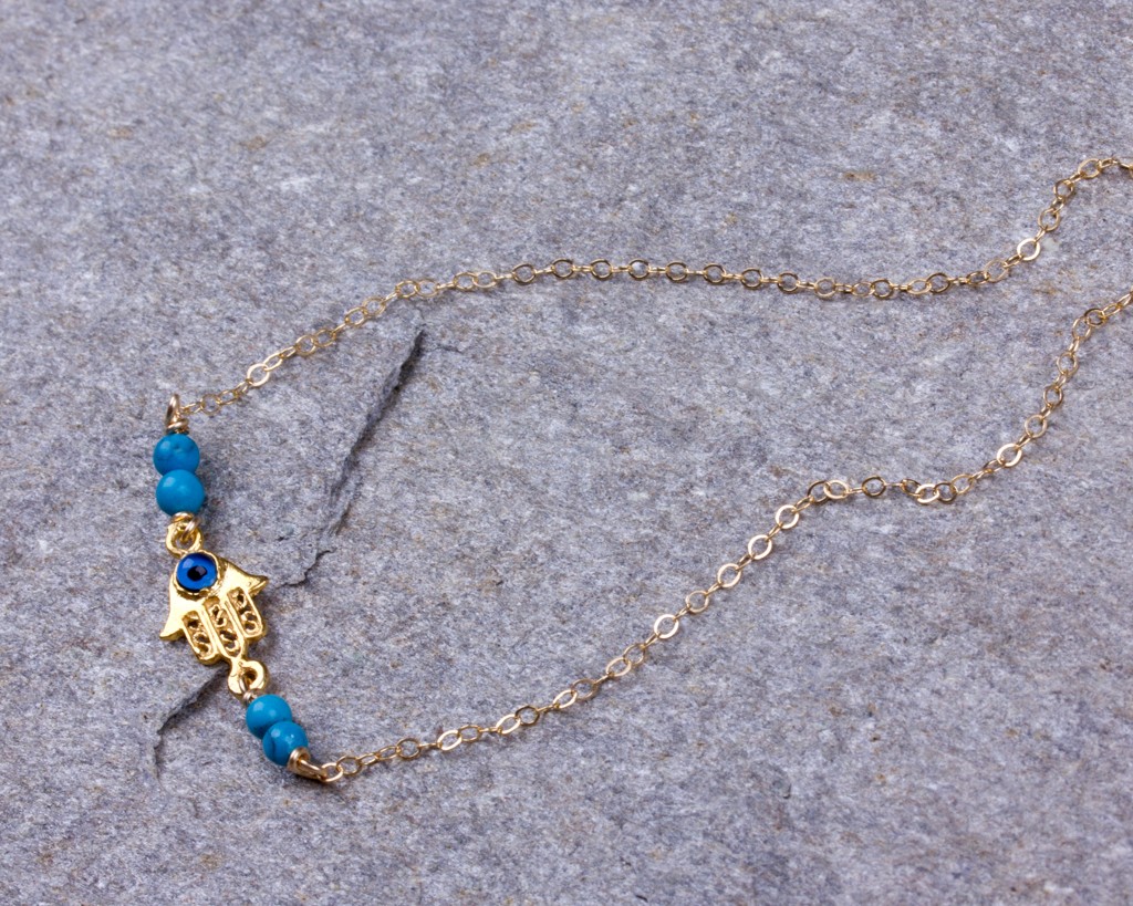 Gold Ankle Bracelet • Hamsa Anklet