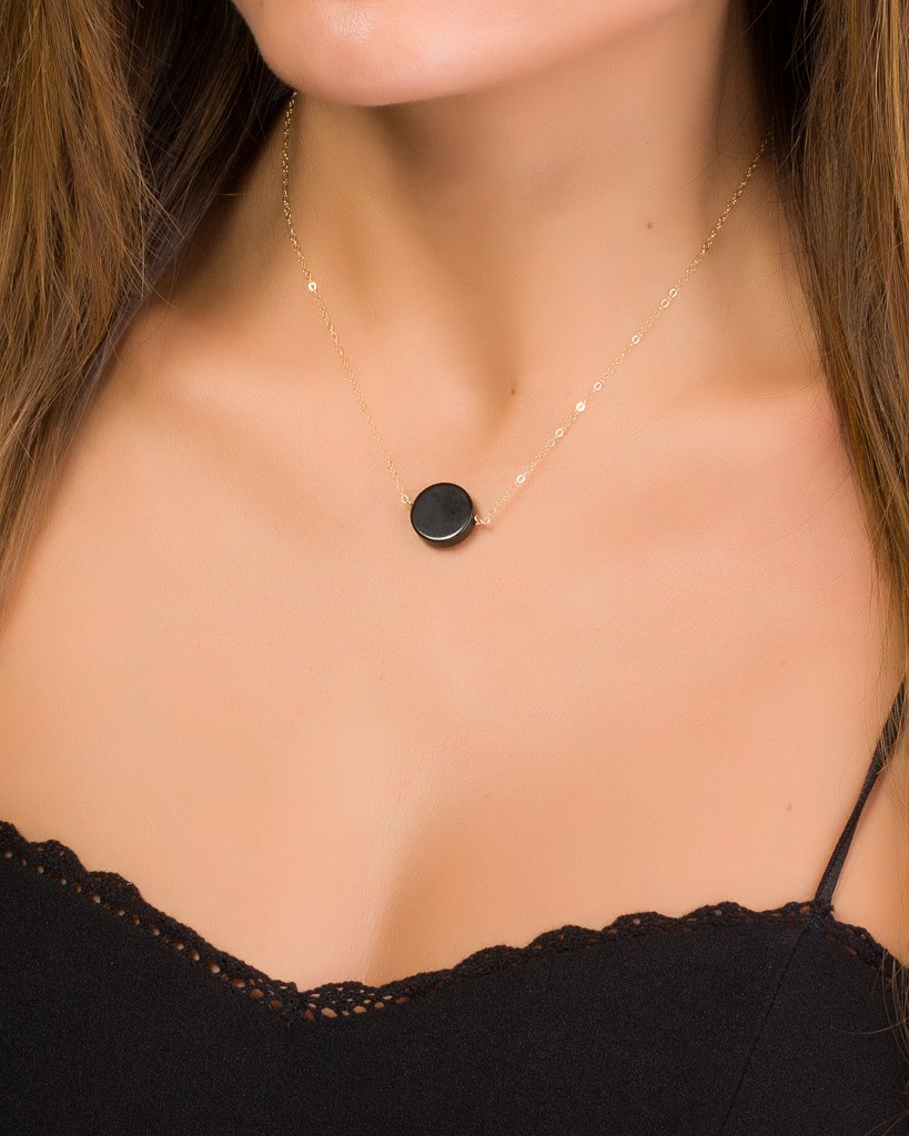 Piazza Pendant in Gold with Onyx – DelBrenna