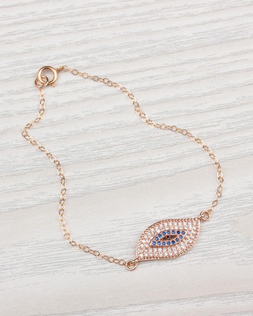 Gold Evil Eye Bracelet Rose