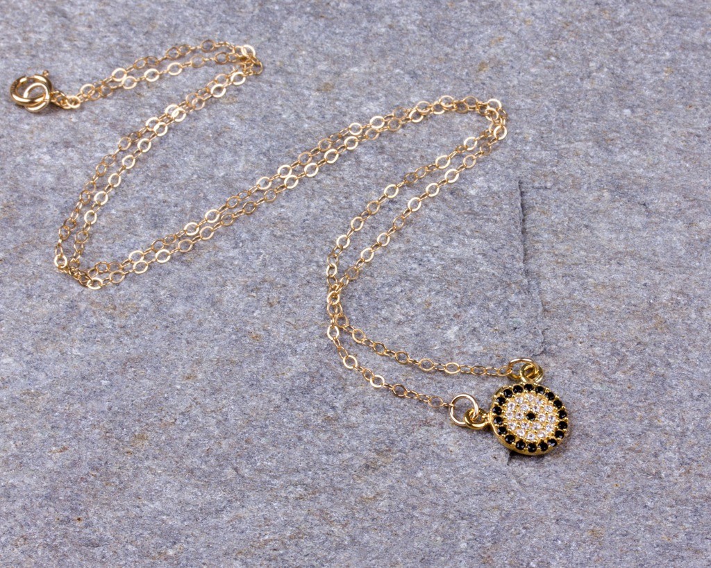Evil eye necklace Crystal necklace