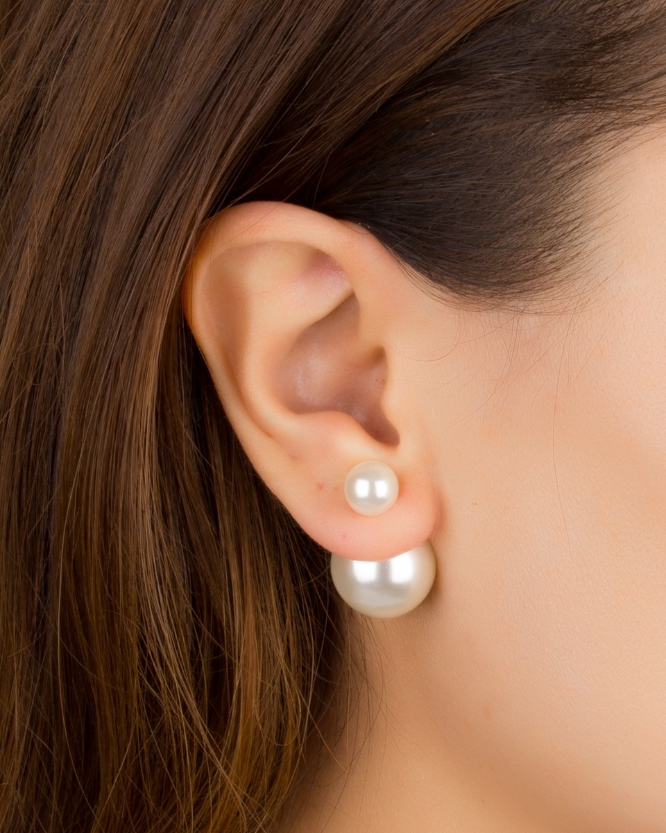 Double back pearl earrings clearance