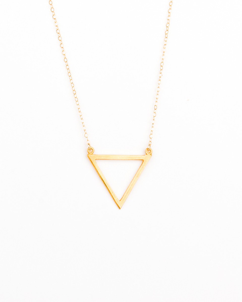 Long Gold Necklace • Triangle Necklace