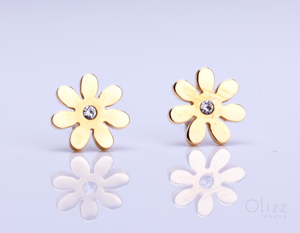Bridesmaid Earrings Flower Jewelry Epiales Gold Flower Stud Earrings Tiny Studs Silver Daisy