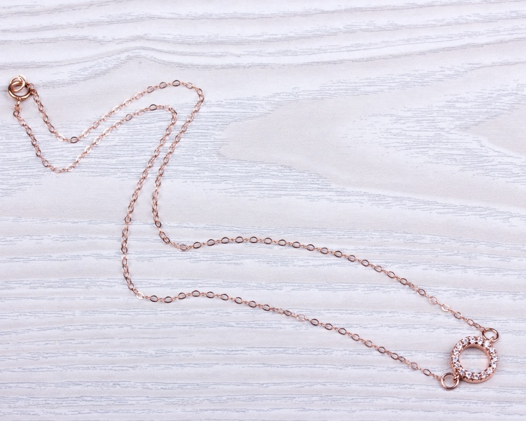 Rose Gold Circle Necklace • Ring Necklace