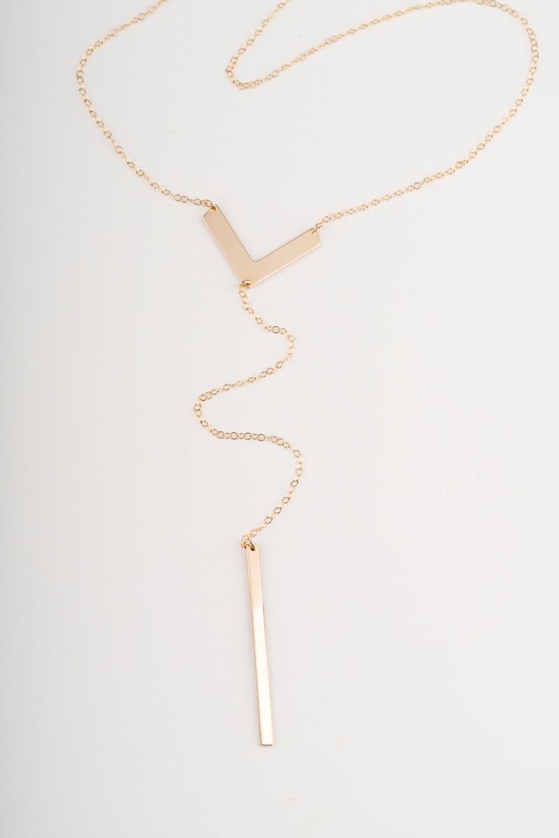 Y drop necklace gold clearance