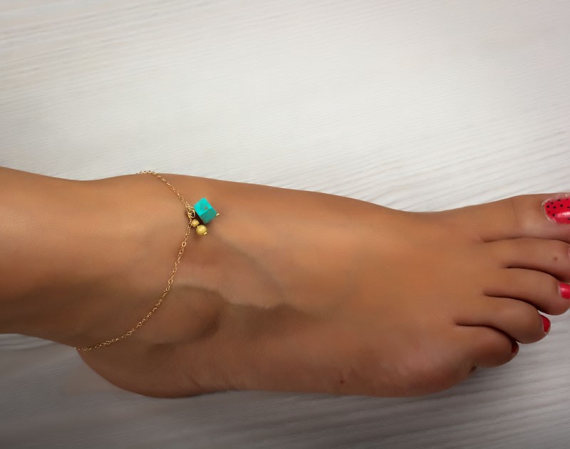 Bead anklet for men silver tube charm ankle bracelet black string gift for  him | eBay