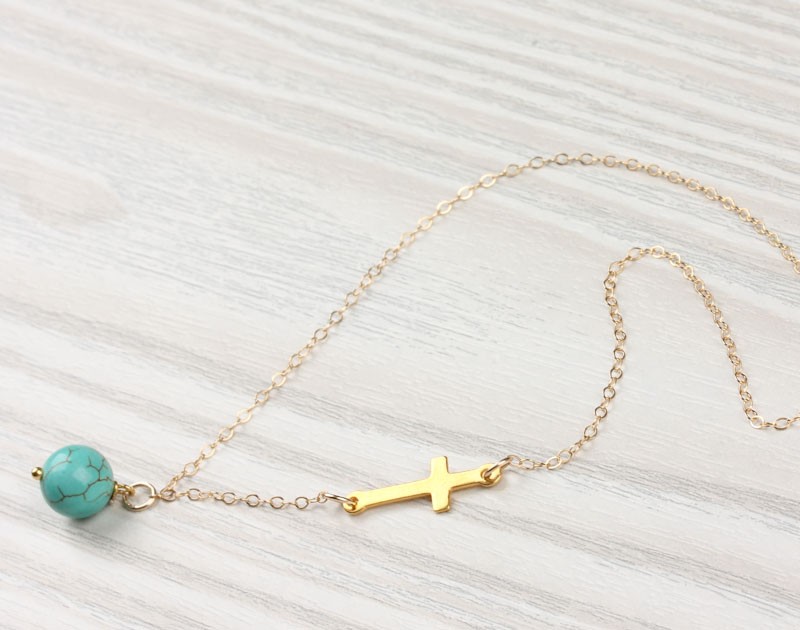 Asymmetrical Necklace / Sideways Cross 