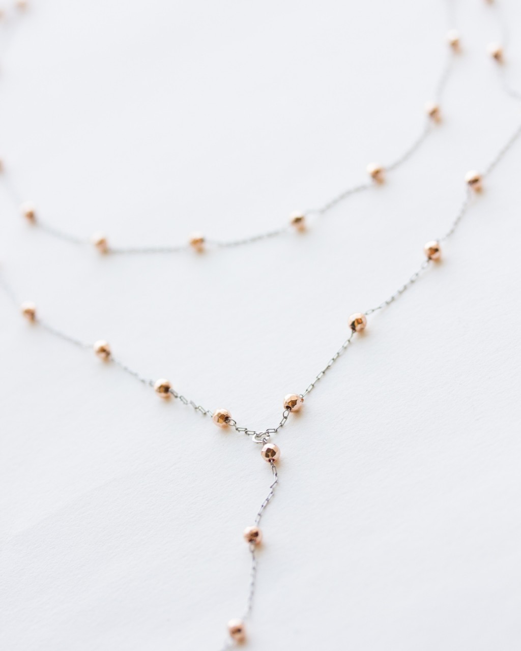 Rose Gold Dew Drop Necklaces Set