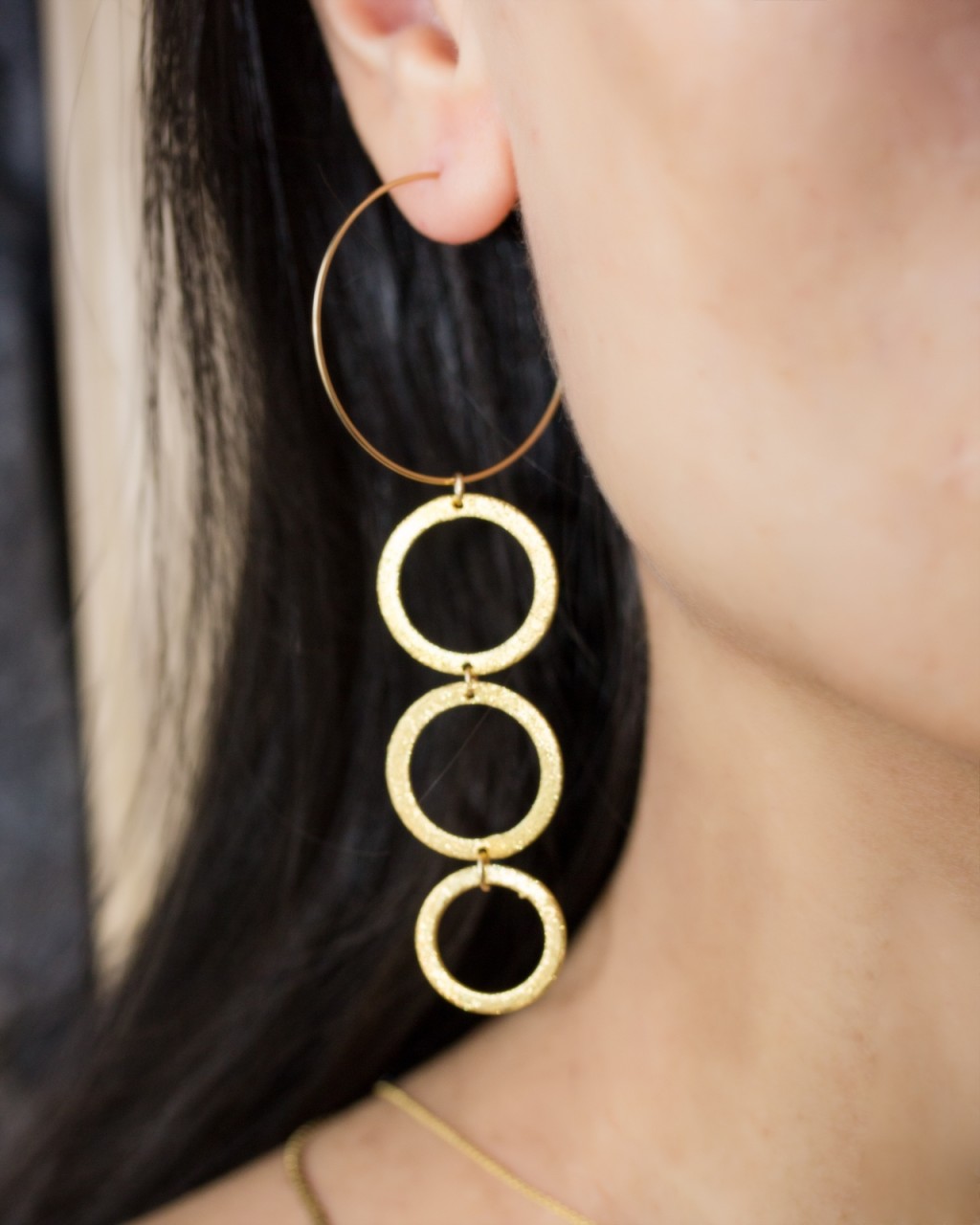 Long circle sale earrings