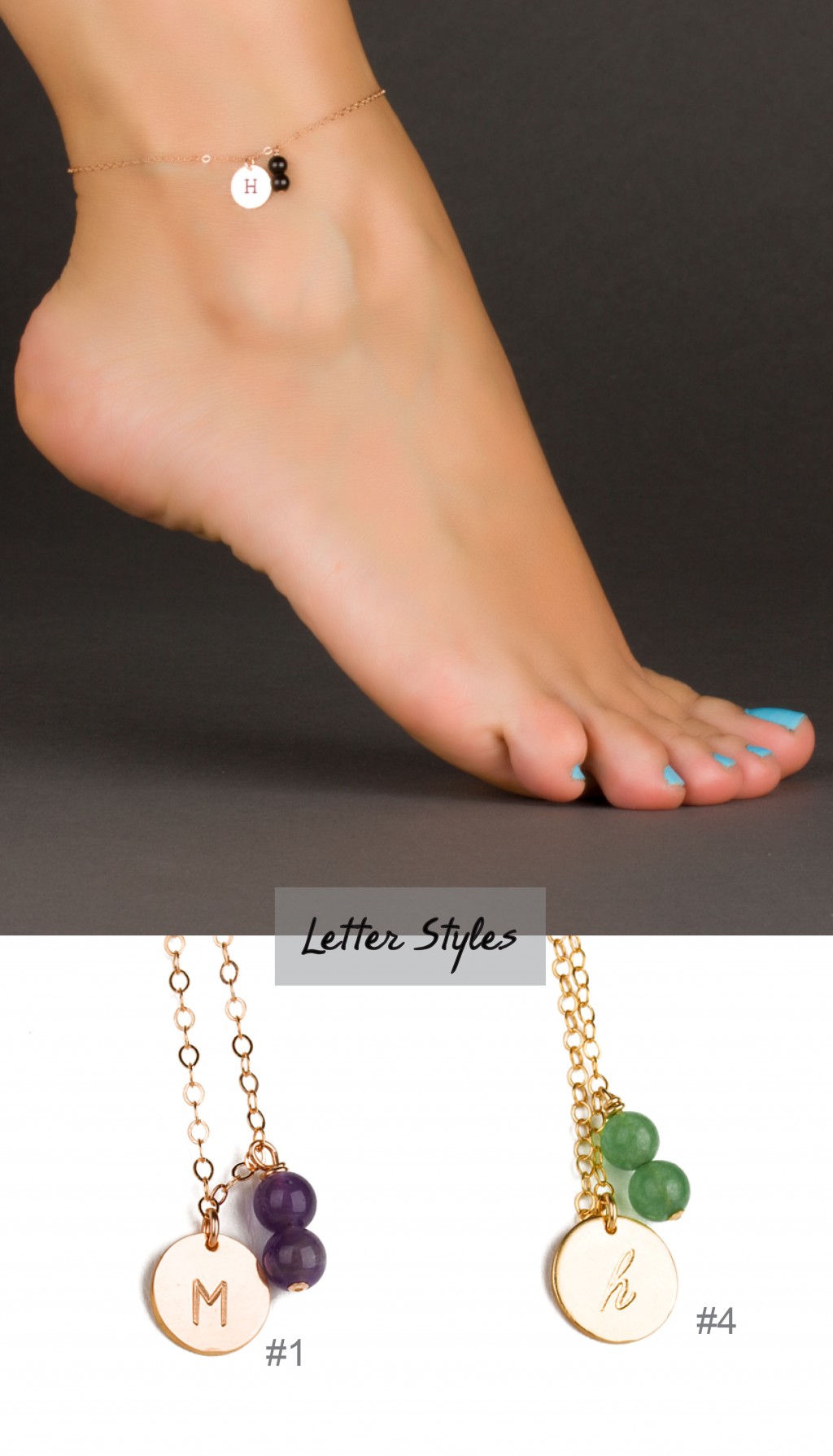 initial ankle bracelet