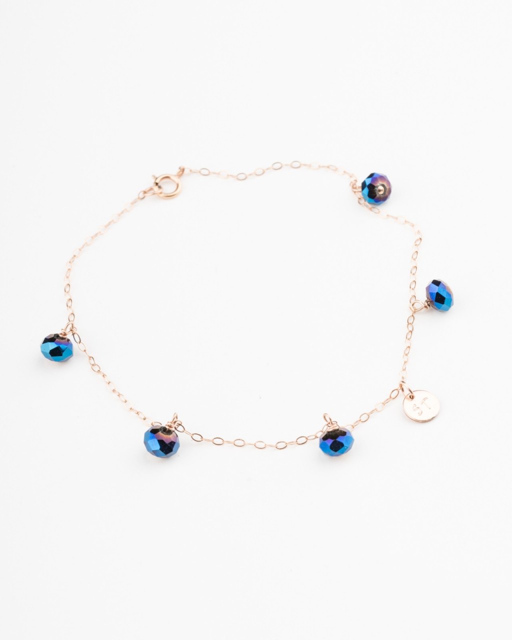 Personalized Blue Ankle Bracelet