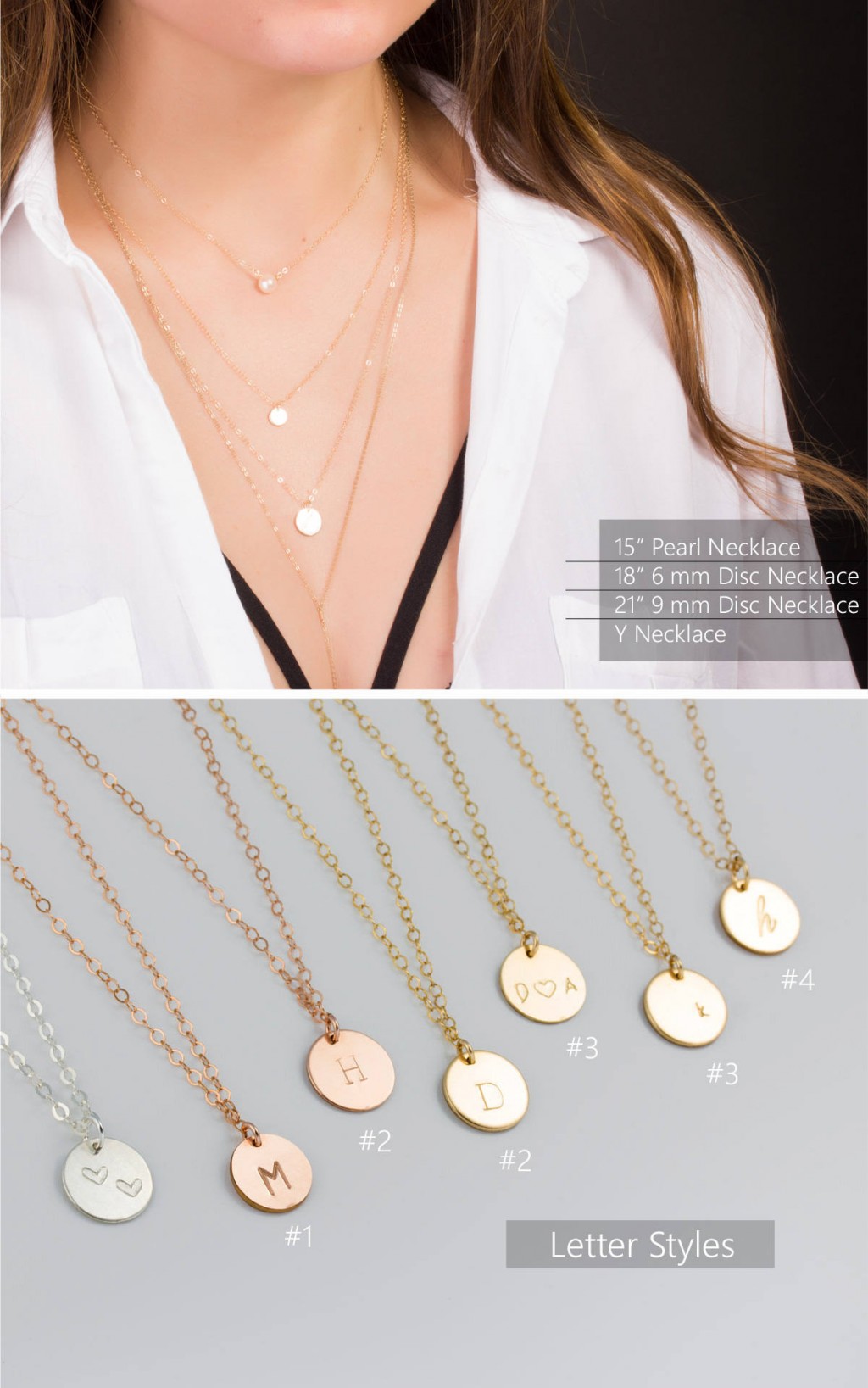 Custom Mixed Gold Necklace - 4 Letter – Maya Brenner