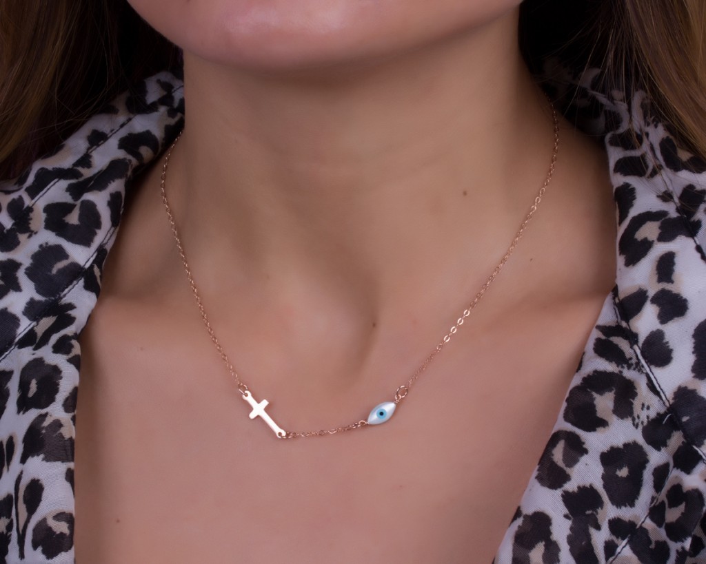 Women's Black Cross Necklace Sideways Style, 10K White Gold with Diamonds  1/10 Cttw – North Arrow Shop