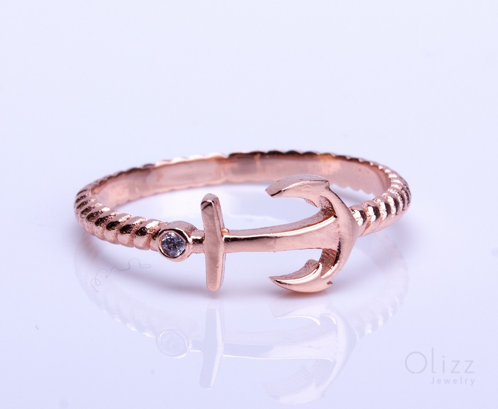 Anchor Ring, rose gold ring