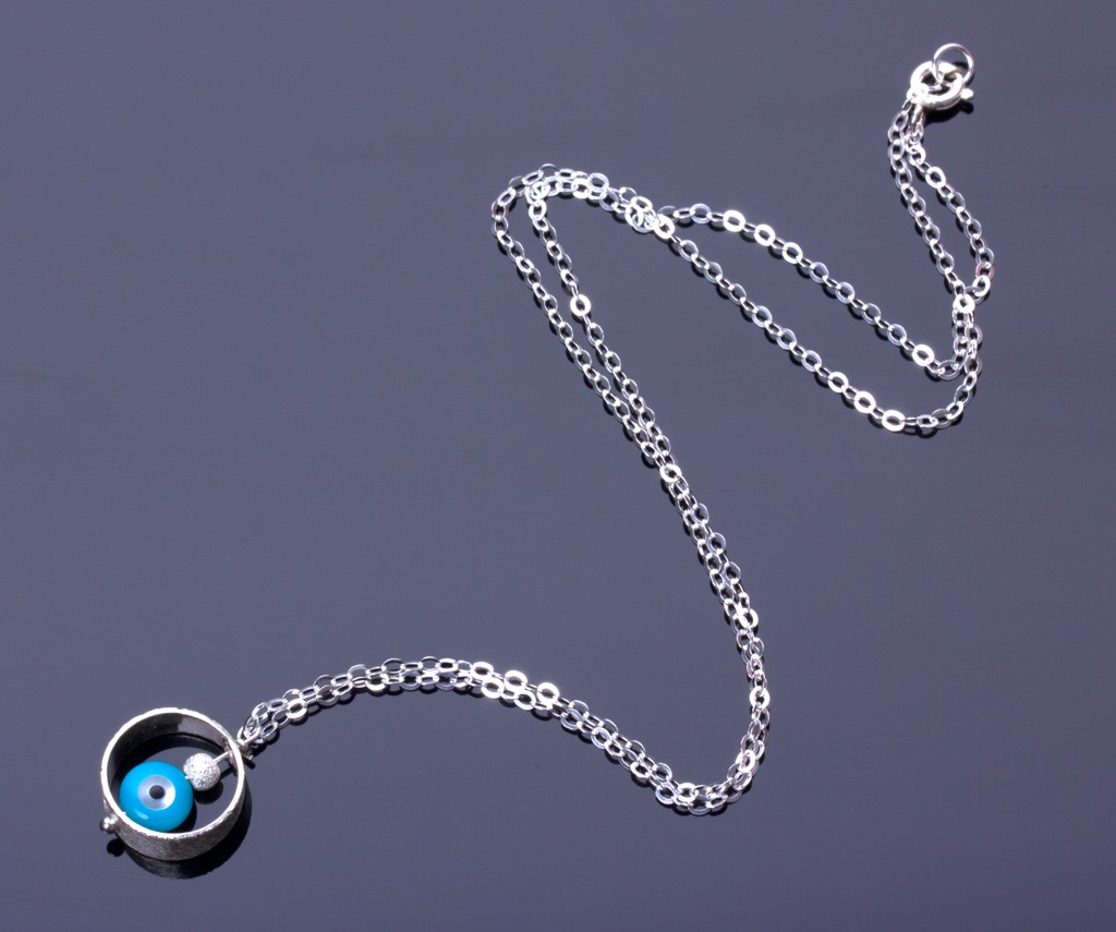 sterling silver evil eye anklet