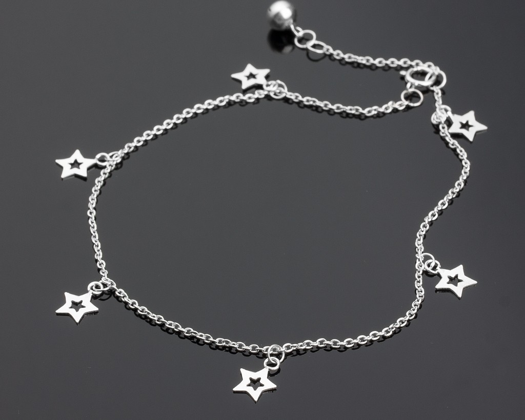 Sterling Silver Ankle Bracelet Anklet with Charms