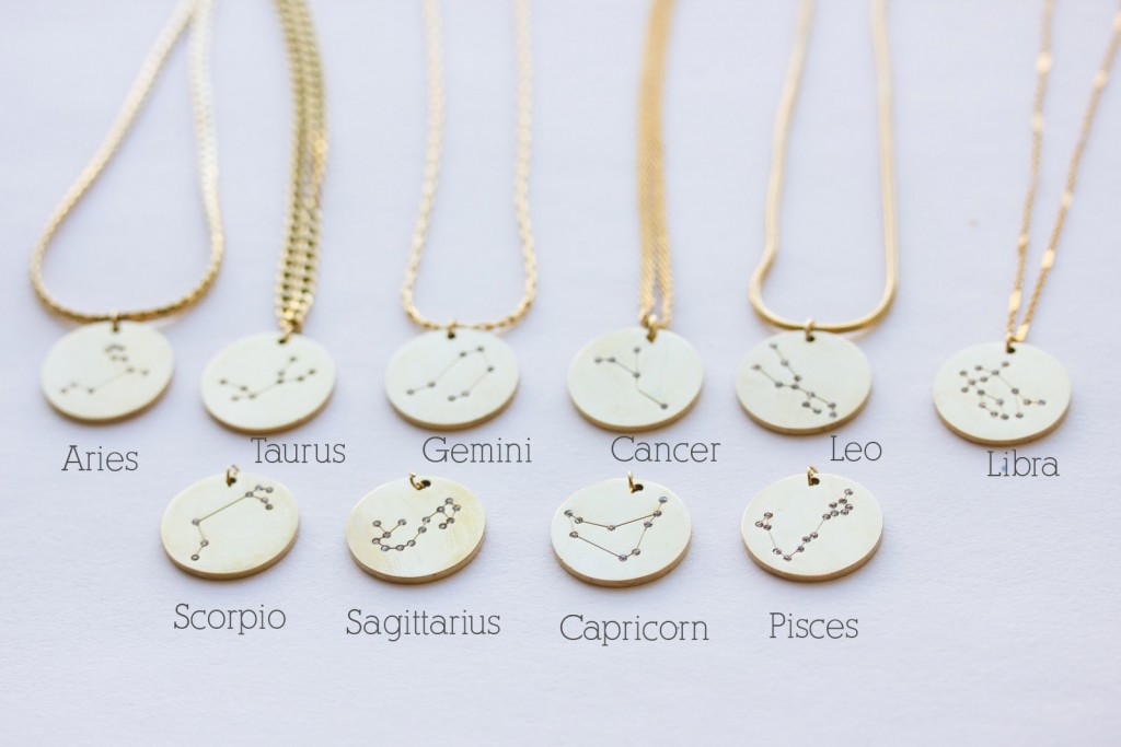 Gold Aquarius Constellation Necklace - Gaia Luna
