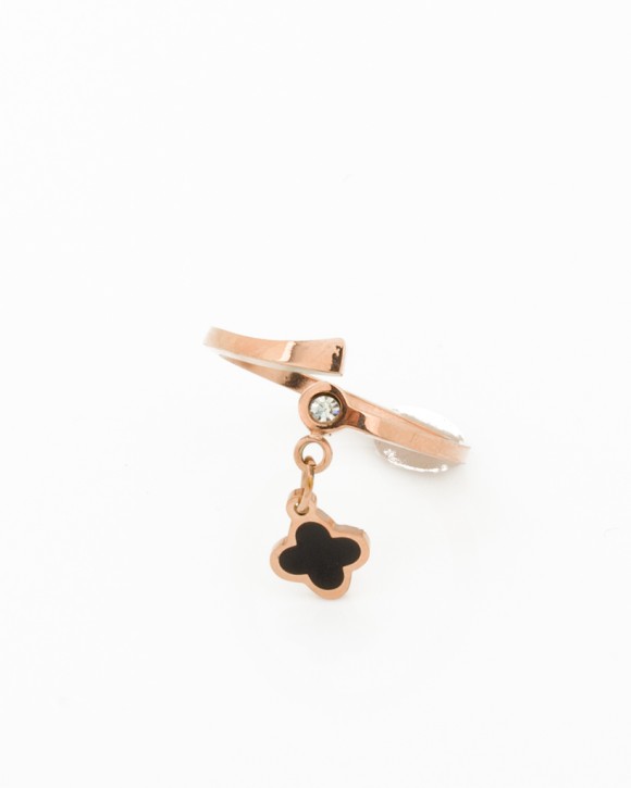 Rose Gold Clover Ring •  Pinky Ring