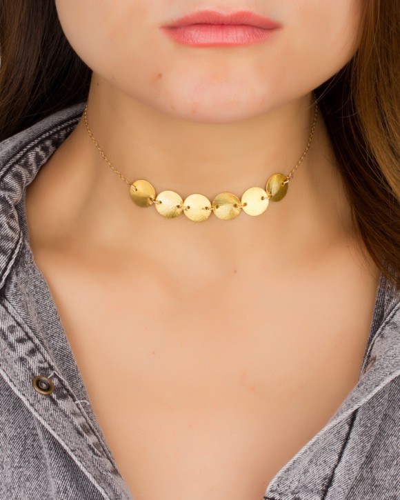 Disc Choker in 14k Gold Filled