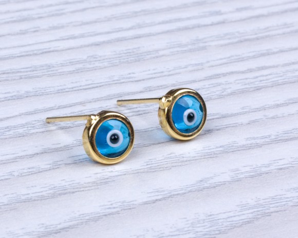 Evil Eye Stud Earrings / Tiny Post Earrings