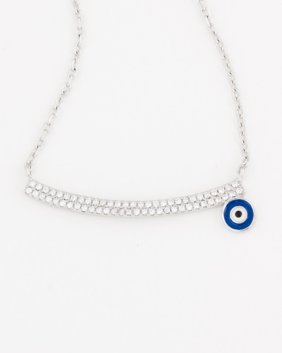 Evil Eye Necklace Sterling Silver 