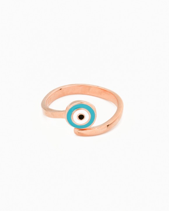 Rose Gold Ring - Evil Eye Ring