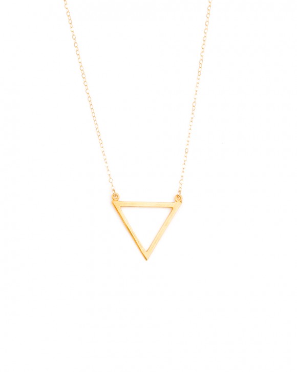 Long Gold Necklace • Triangle Necklace