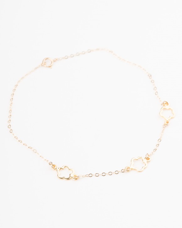 Flower Anklet in 14k gold filled and silver