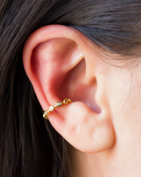 Gold Ear Cuffs with swarovski