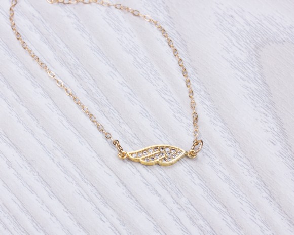 Angel Wing Necklace, Gold Angel Necklace / Gold Filled Necklace, Layered Necklace / Tiny Gold Necklace, Bridesmaid Gift, Wedding | Manticore