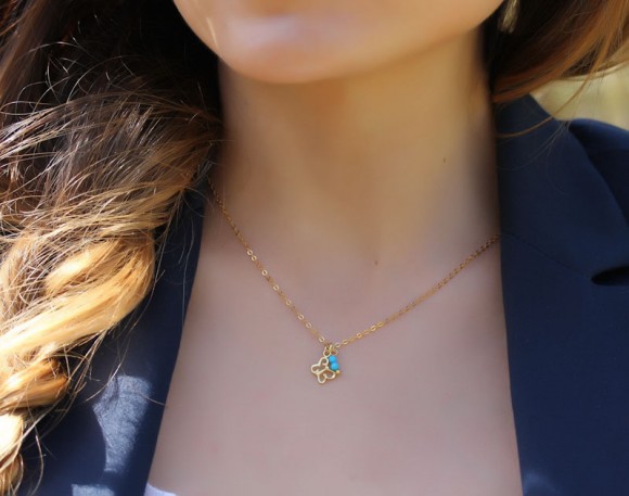 Butterfly Necklace, Turquoise Necklace / 14k Gold Filled, Charm Necklace / Gold Butterfly, Everyday Jewelry | "Nephele"