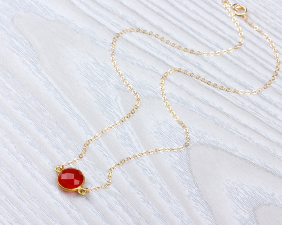 Carnelian Necklace - Single Stone Necklace