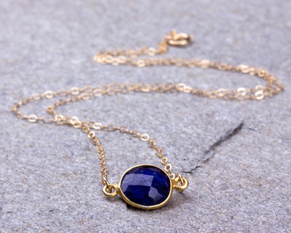 Lapis Lazuli Necklace / Bridesmaid necklace / Royal Blue necklace / September Birthstone necklace / Lapis Pendant / Stone necklace | Ophion