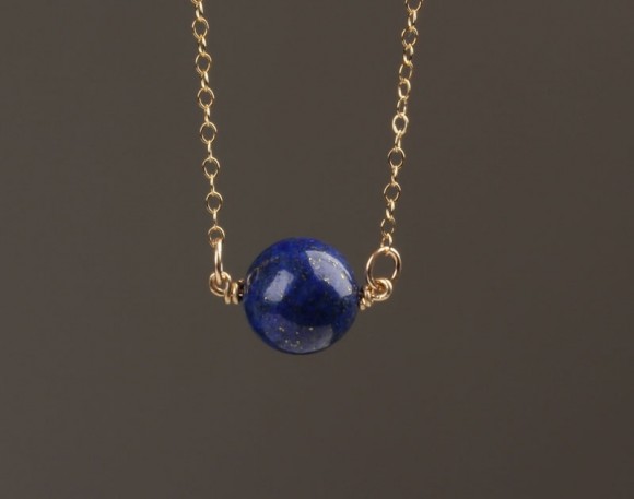 Lapis Lazuli Necklace • Blue Stone Necklace