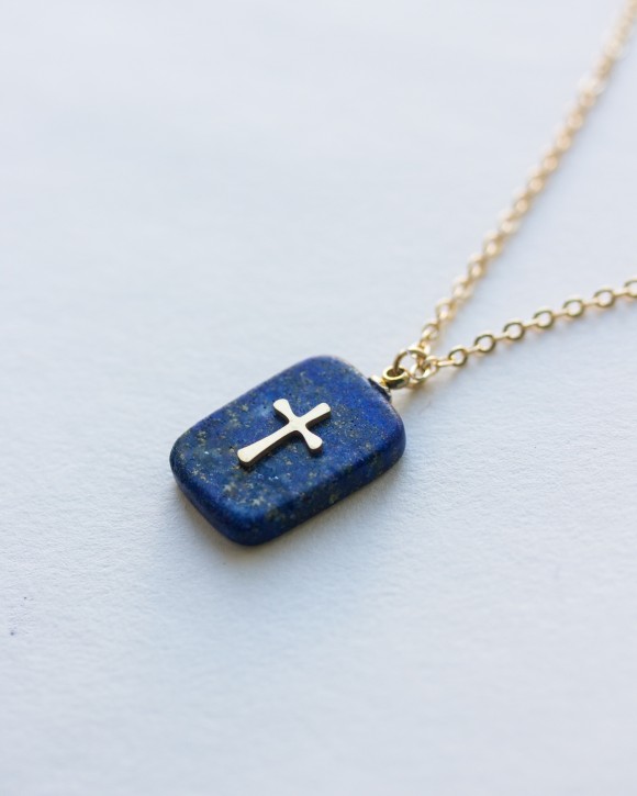 Lapis Cross Pendant