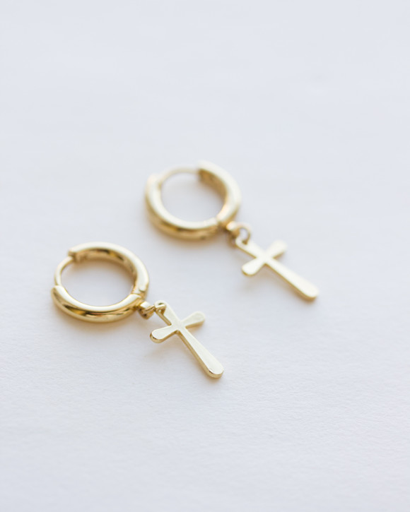 Cross Hoop Earrings