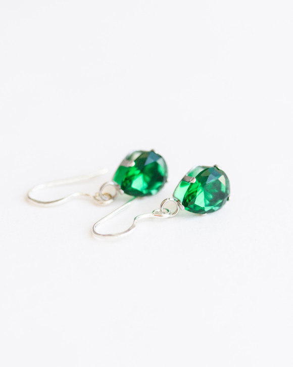 Sterling Silver Emerald Earrings