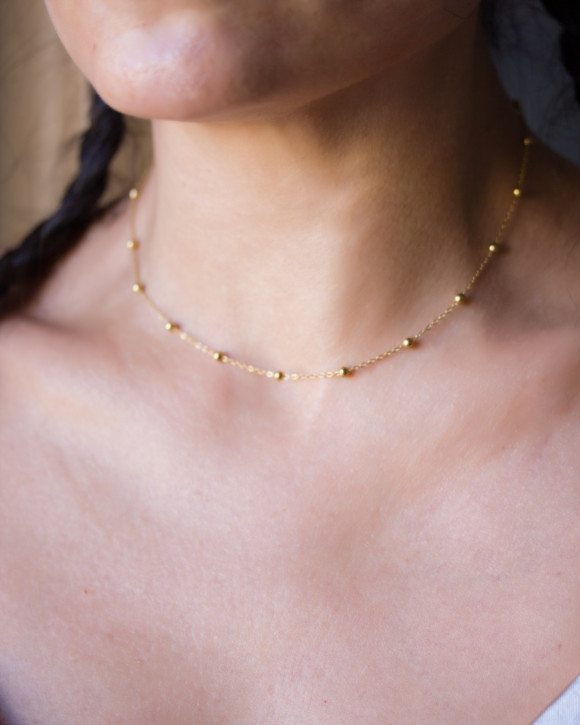 Gold Satellite Chain Necklace