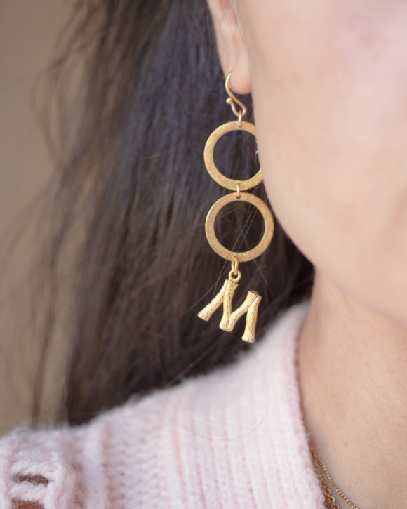 Long Initial Earrings