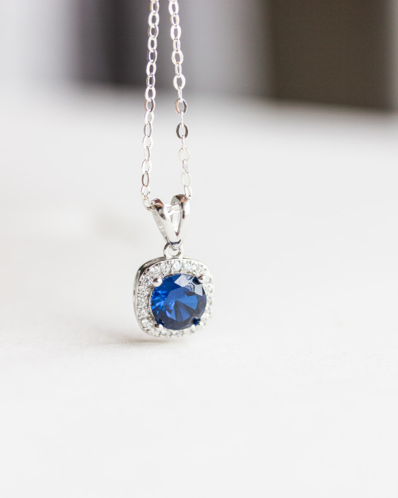 Sterling Silver Sapphire Necklace