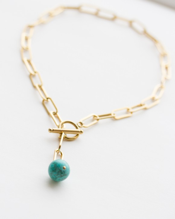 Turquoise Y Necklace