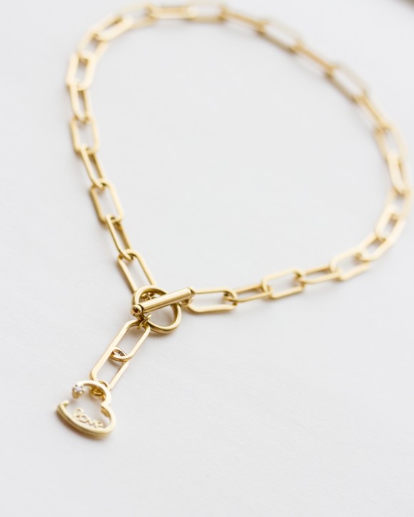 Heart Toggle Clasp Necklace 