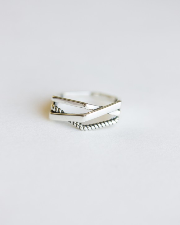 Sterling Silver X Ring