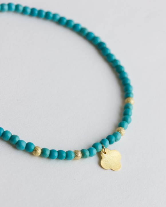 Turquoise Clover Anklet