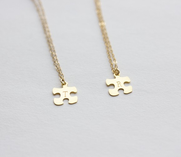 Personalized Puzzle Piece Necklace 