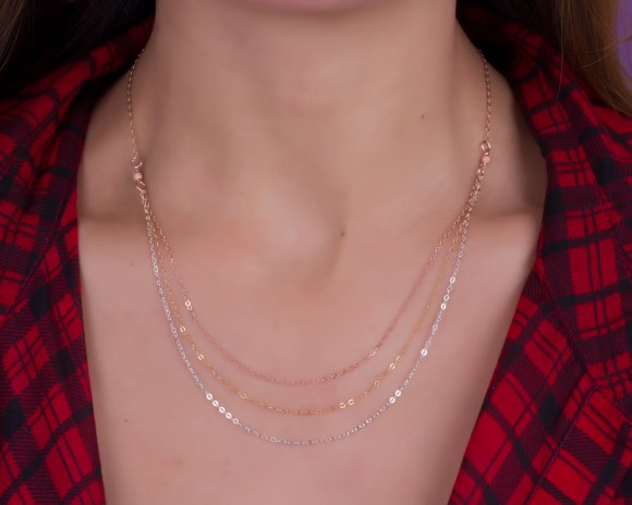 Triple Strand Necklace / Layered Necklace
