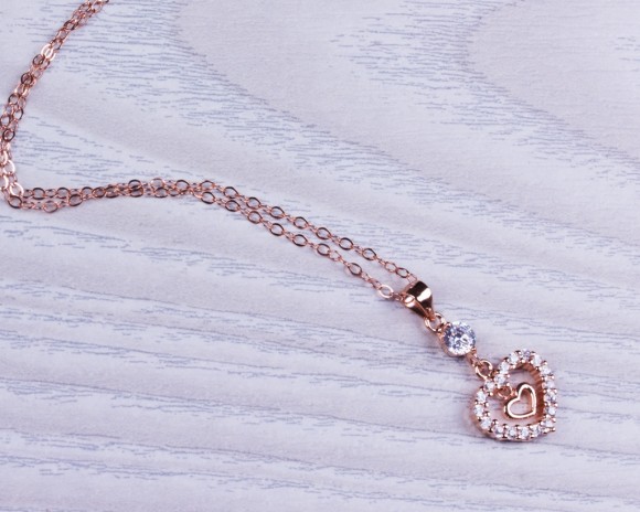 Heart Pendant • Rose Gold Filled Necklace