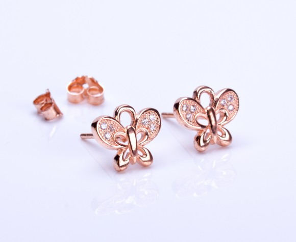 Butterfly stud earrings, gold butterfly earrings, tiny stud earrings, spring wedding, bridesmaid earrings, sterling silver earrings, "Leto"