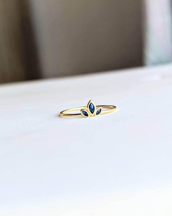 Sapphire Crown Ring