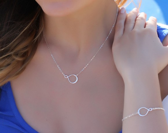 Infinity Silver Necklace, Sterling Silver Necklace / Eternity Infinity, Best Friends Necklace / Love, Bridesmaid Necklace | "Infinity Vol1"